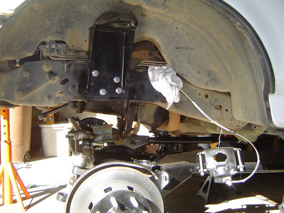 shot before coil was in, and caliper not mounted yet.  I had already pre-ground the caliper and mounting bracket to clearance 15" wheels.