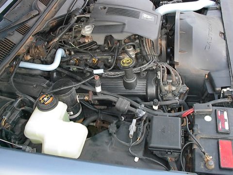 1985 Mercury Grand Marquis - The engine bay of a car, showing various mechanical parts and wiring.