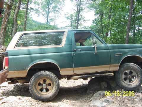 1978 Ford Bronco - Ford Bronco navigating rocky terrain on an off-road trail.