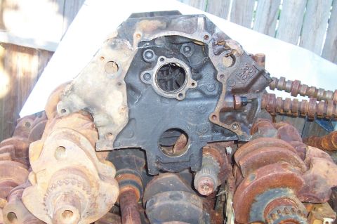 1994 Ford F-150 - Disassembled engine block and crankshafts, showing internal components and rust.