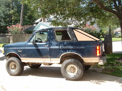 1993 Ford Bronco - This modified 1993 Ford Bronco features a custom chopped roofline, giving it a unique profile.