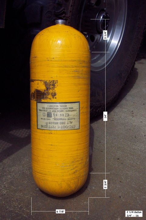 1996 Ford Bronco - OBA Tank Aluminum SCBA 2¼ Gallon Tank CTC/DOT-E 7277-2216 ALT 285-45103 ELASTIC EXPANSION 104-118 ml L 01-85 SCI CONTENTS: AIR: 45 SCF AT 2…