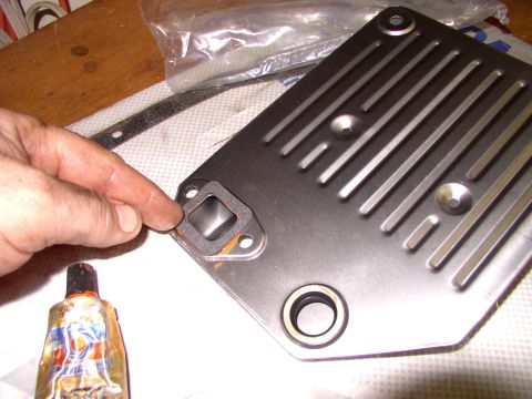 1986 Ford Bronco - Wipe the excess sealant off right away, you don't want any fouling up the transmission.