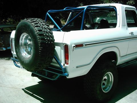 1978 Ford Bronco - 1978 Ford Bronco with custom rear bumper, spare tire carrier, and interior roll cage.