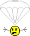 1968 Ford Mustang - A cartoon smiley face descends under a parachute.