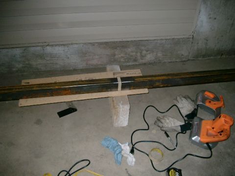 1996 Ford Bronco - Got the sections marked and ready to cut with my Harbor Freight "porta band" saw. This saw really rocks! I am using this to cut just about…