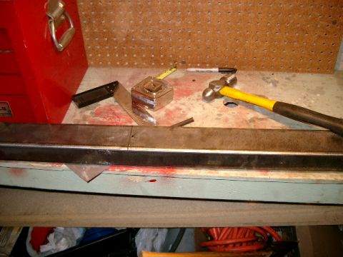 1996 Ford Bronco - Marking off for the 1/2" holes that will bolt the compressor to the rails.