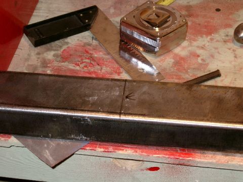 1996 Ford Bronco - Close up of foot mounting hole marking. I use a black arrow to point out the location of the hole. The center to center of the compressor f…