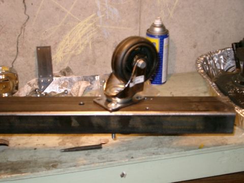 1996 Ford Bronco - Test fitting the 5" Harbor Freight castors. Finest slave labor made Chinese castors known to man.