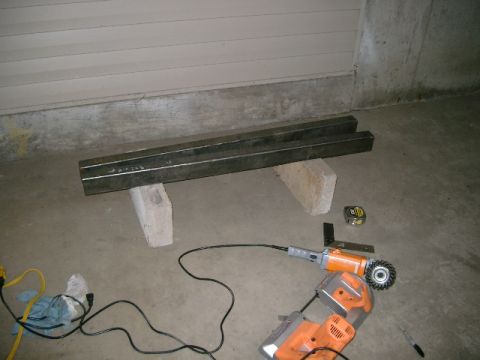 1996 Ford Bronco - The two four foot sections cut and ready to wire brush clean.