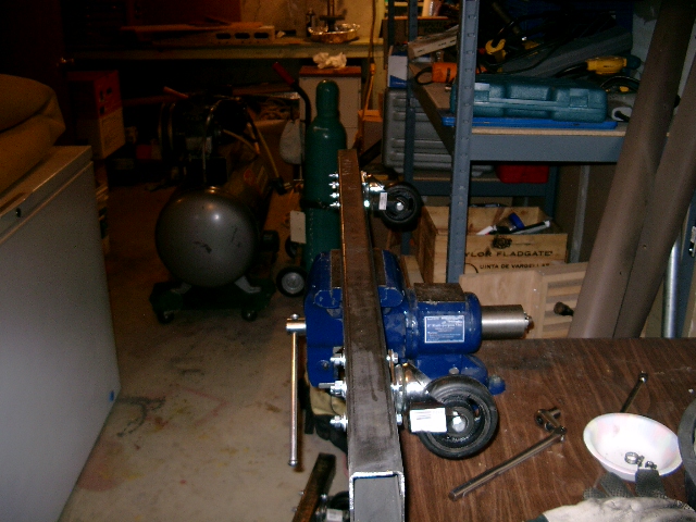 Kind of a dark image of me mounting the castors.