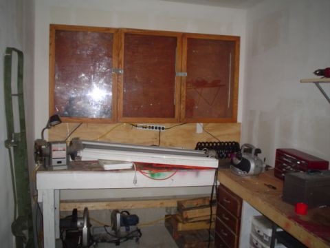 1981 Ford Bronco - Day one of orginizing garage, actually got to mount that cabinet since I had 3 other guys to help me!!