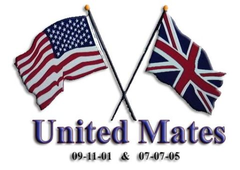 1988 Ford Bronco - Two flags, representing the United States and the United Kingdom, are displayed with text and dates.