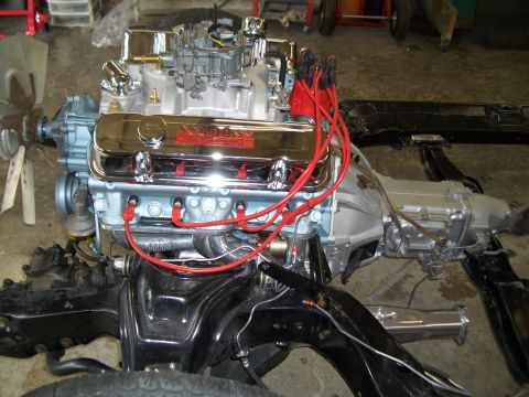 1967 Pontiac GTO - The 1967 Pontiac GTO engine features chrome valve covers indicating a 400 4bbl configuration.