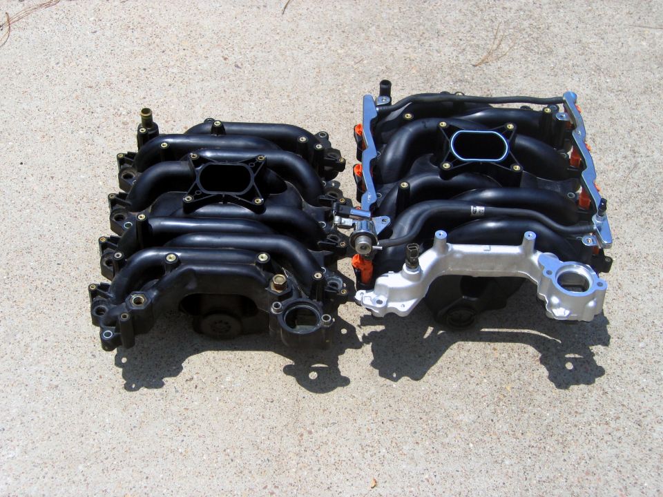Non-PI vs. PI intake manifold.