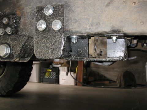 1995 Ford Bronco - Had to make a new xmemeber for the E4OD due to cage radius arms, so the Tcase skid is now incorporated into that.