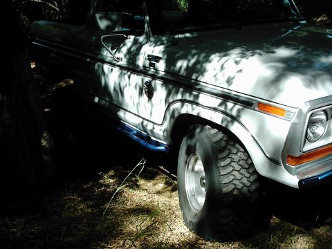 1978 Ford Bronco - This 1978 Ford Bronco is partially obscured by tree shadows and foliage.