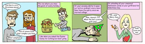 1984 Chevrolet El Camino - A web comic strip dialogue about holidays, complexes, and Valentine's Day candy.