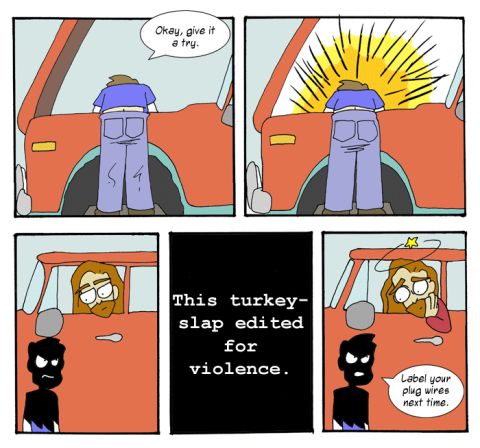 1984 Chevrolet El Camino - A web comic illustrates a humorous take on traffic laws and the consequences of running a red light.
