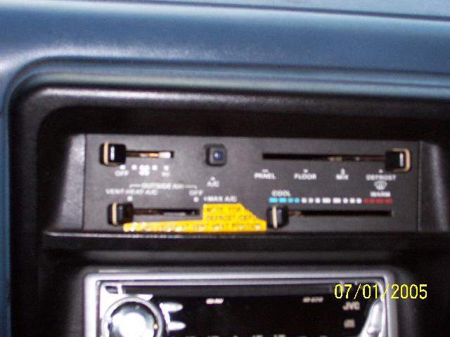 Slider-type HVAC control panel and JVC head unit in a blue dash