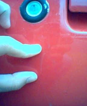 1987 Ford Bronco - This was the only damage sustained that I was able to see, other than a bent (but not broken!) antenna