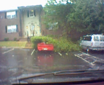 1987 Ford Bronco - Pic taken of my Saturn, from the driver's seat of my bronco