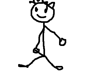 1968 Ford Mustang - A simple drawing of a stick figure with a crown on its head.