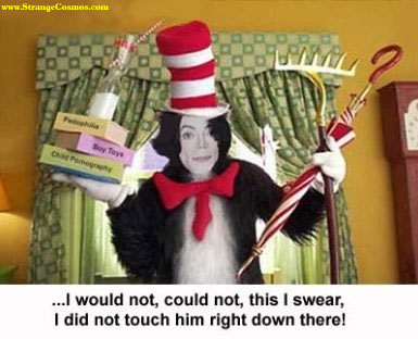 1968 Ford Mustang - Michael Jackson dressed as the Cat in the Hat holds books with controversial titles.