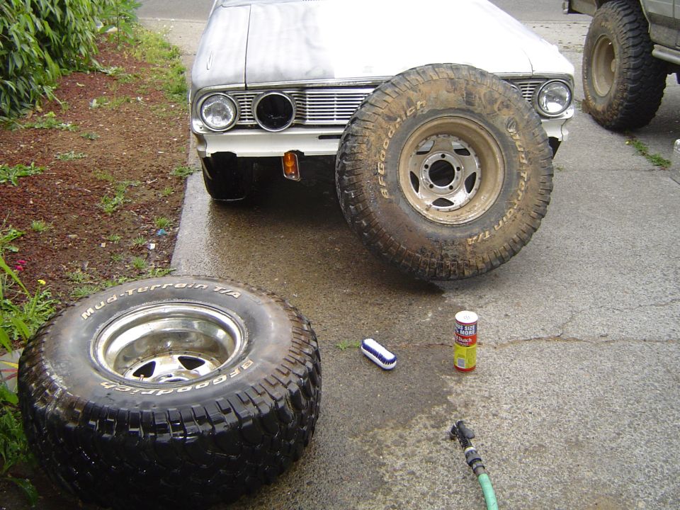 Cleaned the tires front and back while they are off