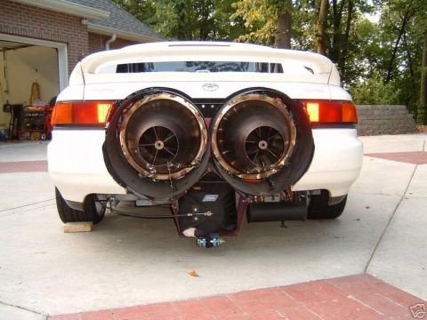 1988 Ford Bronco - This modified Toyota MR2 features a pair of jet engines replacing the standard exhaust system.