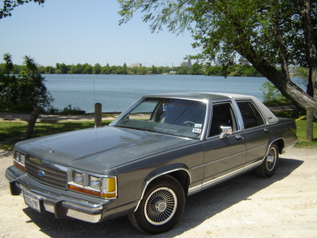 Gray 1988 Ford Crown Victoria LTD parked by a lake