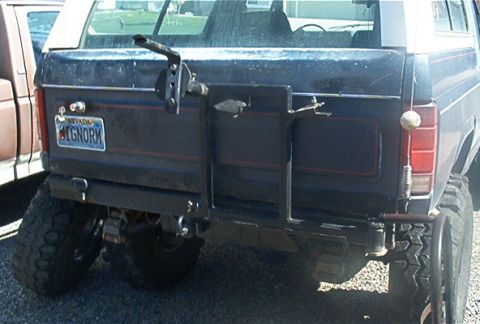1986 Ford Bronco - I took this piece off of my stock tire carrier I had sitting in the back yard