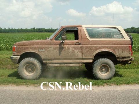 1988 Ford Bronco - This muddy Ford Bronco is equipped for off-road adventures.