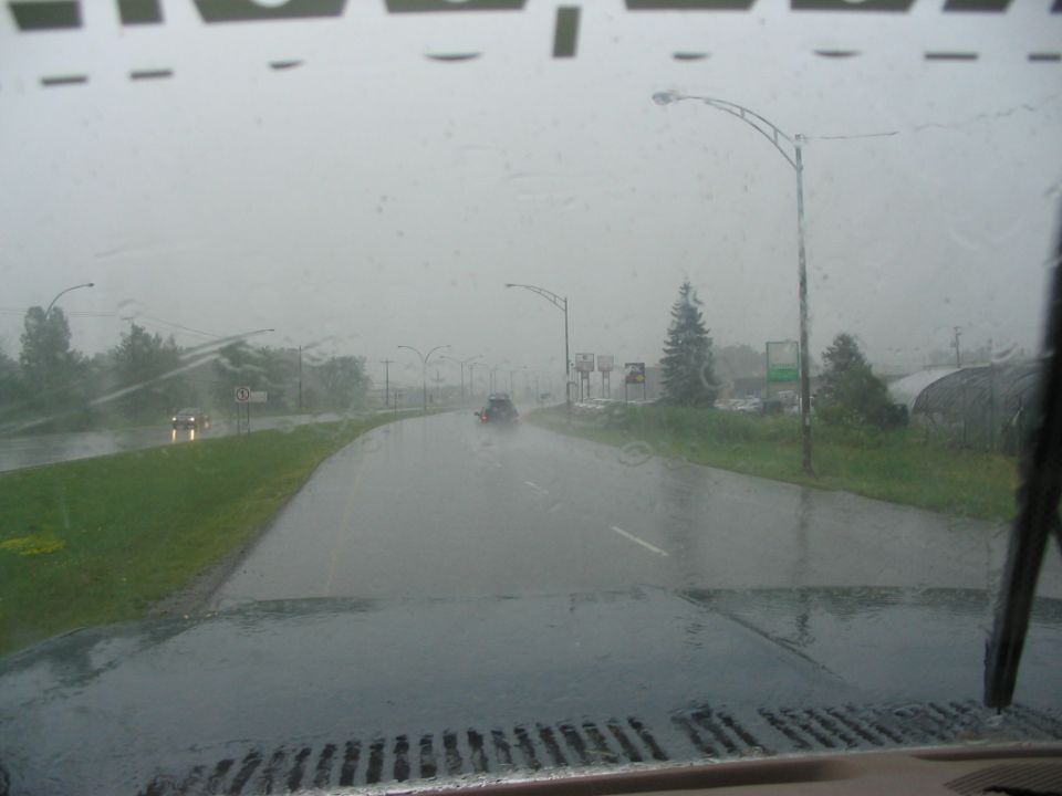 this is how hard it was raining on the way out