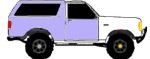 1968 Ford Mustang - This is a two-tone Ford Bronco with a purple rear section and a white front section.