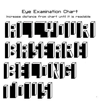 1968 Ford Mustang - Joke novelty eye-chart graphic, not a technical document.