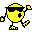 1986 Ford Bronco - A retro pixel art character is depicted in a dynamic, dancing pose.