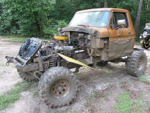 2000 Jeep Grand Cherokee - This heavily modified Ford F-Series truck appears to be from the 1970s, not a 2000 Jeep Grand Cherokee.