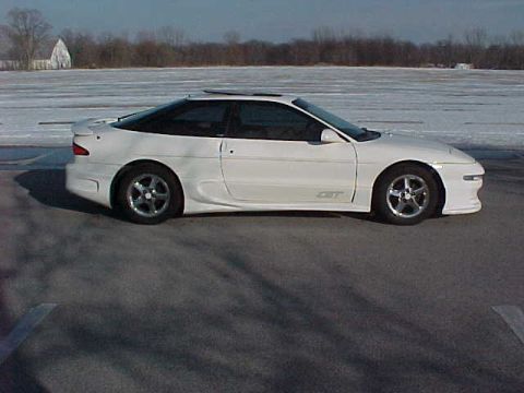 1993 Ford Probe - Side view of a white 1993 Ford Probe GT.