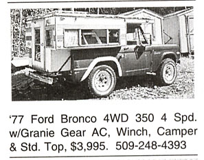 1979 Ford Bronco - 1977 Ford Bronco 4WD 350 with camper shell, winch, and AC for sale.