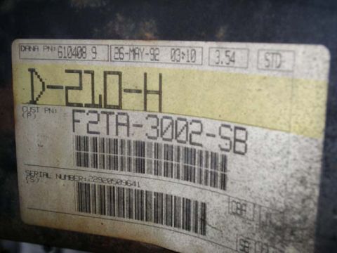1992 Ford Bronco - A close-up of a part label shows manufacturing details including the date 26-MAY-92.