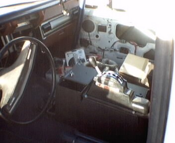 1981 Ford Bronco - Interior view of a 1981 Ford Bronco showing the dashboard and center console area.
