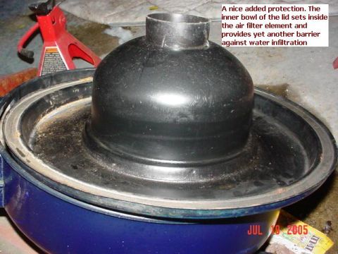 1978 Ford Bronco - Air filter snorkel part with inner bowl, providing protection against water infiltration.