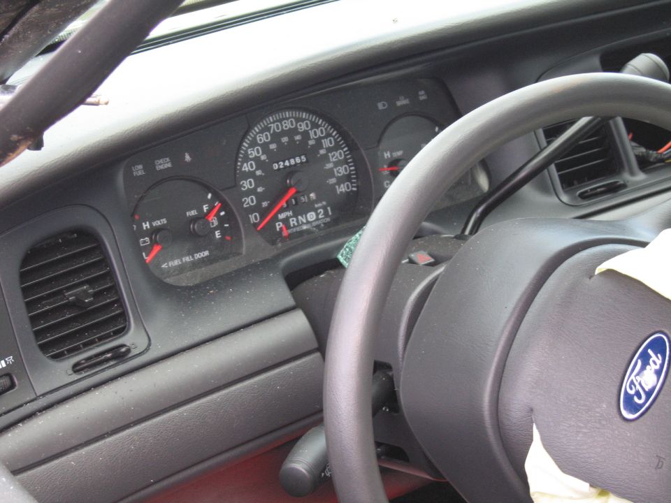 1991 Ford Crown Victoria LTD interior dashboard with speedometer and Ford steering wheel