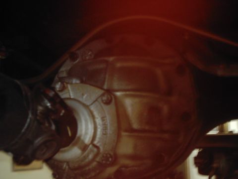 1978 Ford Bronco - Close-up view of a vehicle's rear differential assembly.