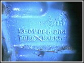 1981 Ford Bronco - This close-up shows a stamped part number on a transmission component, likely from a Ford vehicle.