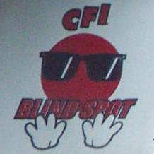 1985 Ford LTD Crown Victoria - Logo 'CFI Blind Spot' with sunglasses and Supermotors.net branding.