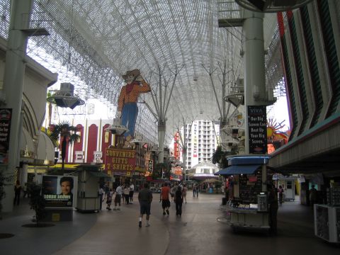 1985 Ford Mustang - Fremont Street Experience in Las Vegas, Nevada, under the Viva Vision canopy.