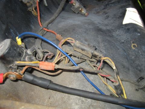 1976 Ford F-150 - Here is the fuseable link that started to smoke. You can see where I added a batter cable and start wire to the relay for the gear reductio…