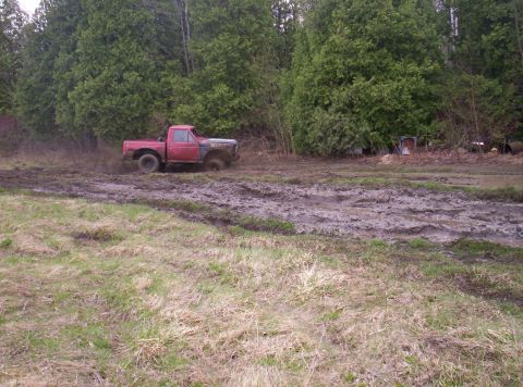 1984 Ford Bronco - stunting heavily...3rd gear to the floor